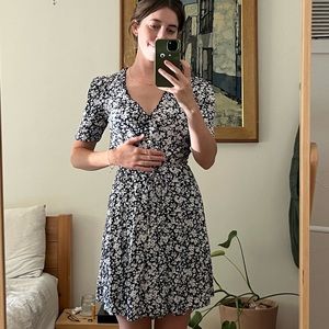 & Other Stories Scallop Wrap Mini Dress